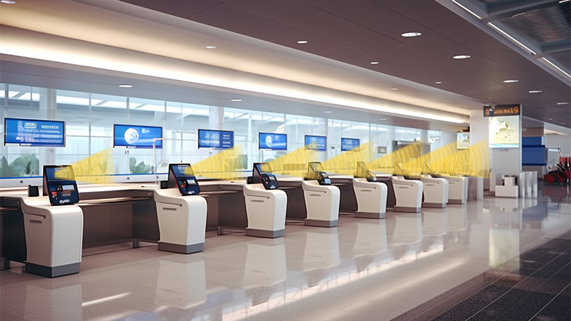 自助值機設備定向發(fā)聲示意圖