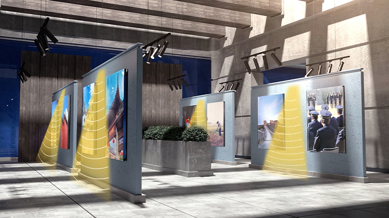 展覽館定向解說聲音分區(qū)，互不干擾