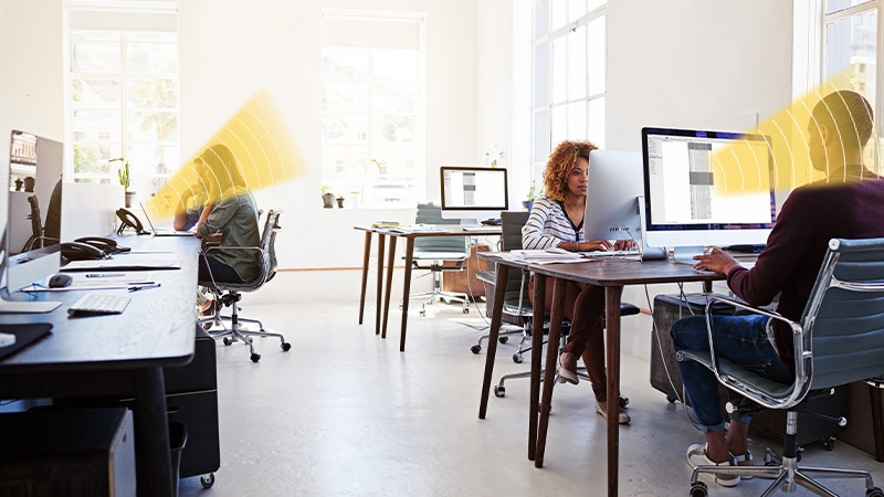 開放辦公集成定向音箱,不干擾他人